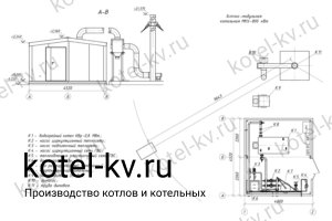 Модульная котельная с 1 котлом 800 кВт с ГВС